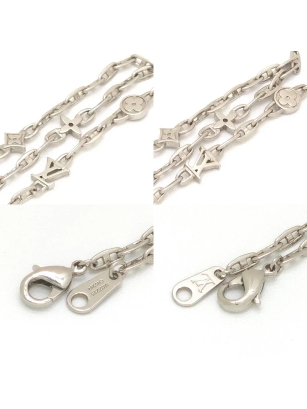 Louis Vuitton Necklace LV Speed Silver Colored Metal Length 59.8 LV Signature